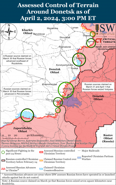 
Росіяни атакують на кількох напрямках: карти ISW 