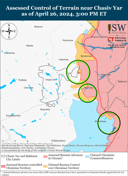 
Окупанти просунулися під Авдіївкою, можуть спробувати обійти Часів Яр: карти ISW 