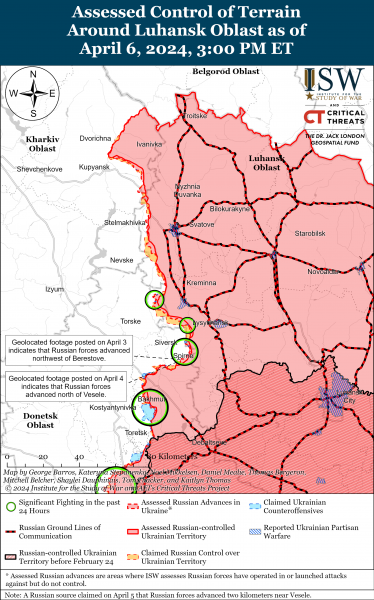
ЗСУ досягли тактичних успіхів на двох напрямках, ворог тисне біля Часового Яру: карти ISW 