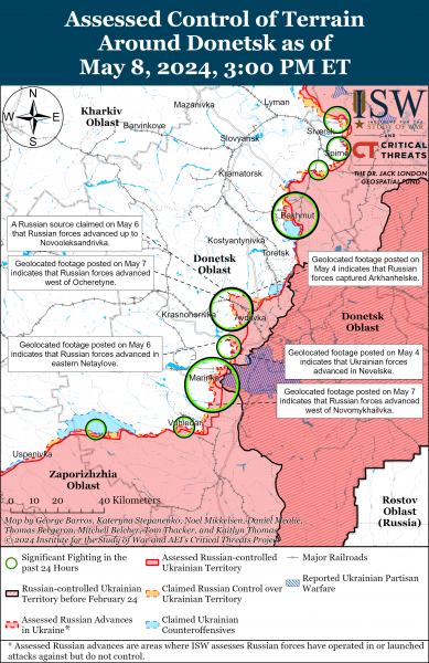 
Окупанти просуваються на кількох напрямках: карти ISW 