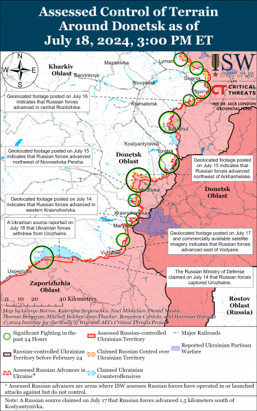 
Ворог просувається на Донбасі, північному сході та півдні України: карти ISW 