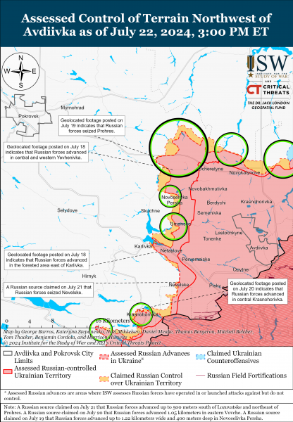 
Ворог просунувся в Україні на кількох напрямках, має успіх у Нью-Йорку: карти ISW 