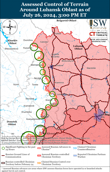 
Росіяни, імовірно, захопили два села у Донецькій області: карти ISW 