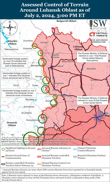 
Ворог просунувся у Вовчанську, Часовому Яру та біля Авдіївки: карти ISW 