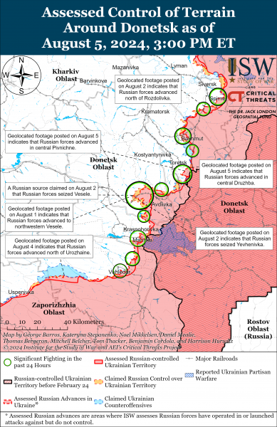 
На Торецькому напрямку фіксується тактичне просування окупантів: карти ISW 