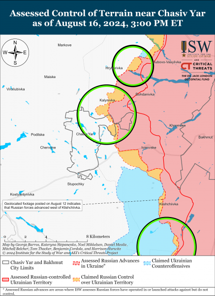 
Окупанти просунулися під Часовим Яром, Торецьком та Покровськом: карти ISW 