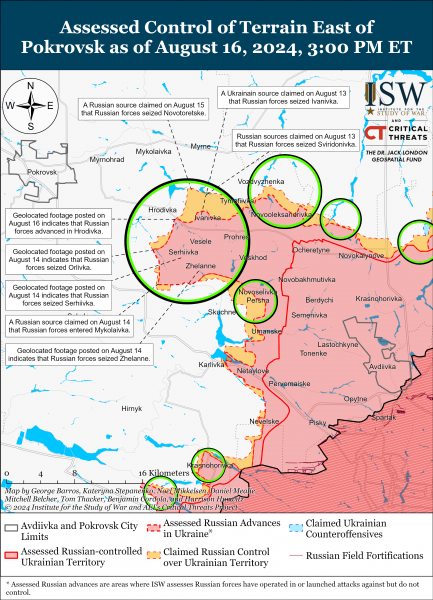 
Окупанти просунулися під Часовим Яром, Торецьком та Покровськом: карти ISW 