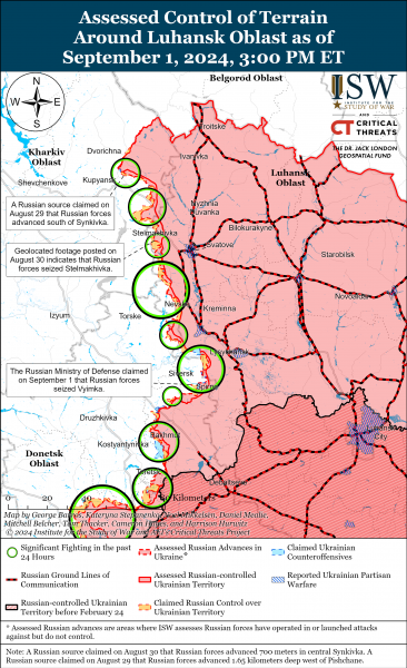 
Окупанти просунулися у Харківській та Донецькій областях: карти ISW 