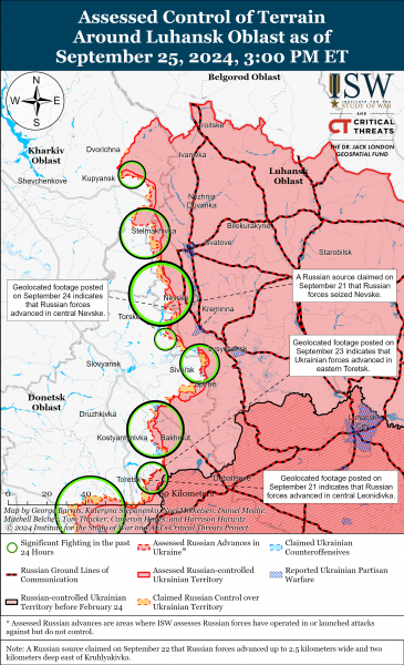 
ЗСУ відвойовують позиції у Вовчанську, а ворог просунувся в районі Вугледара: карти ISW 