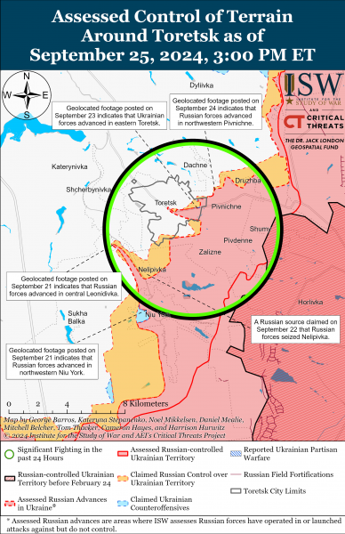 
ЗСУ відвойовують позиції у Вовчанську, а ворог просунувся в районі Вугледара: карти ISW 