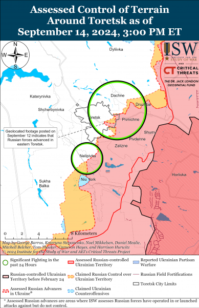 
ЗСУ наступають у Глушковському районі, ворог просунувся в Донецькій області: карти ISW 