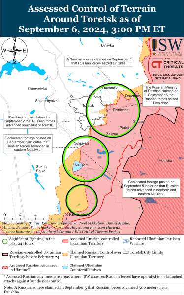 
ЗСУ відновили позиції під Покровськом, а окупанти просунулися коло Торецька: карти ISW 