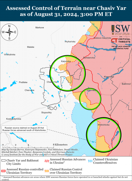 
Російські війська знову просунулися в Донецькій області: карти ISW 