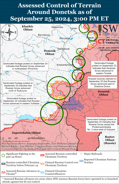 
ЗСУ відвойовують позиції у Вовчанську, а ворог просунувся в районі Вугледара: карти ISW 