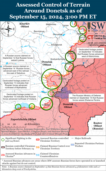 
Росіяни просунулися на трьох напрямках в Україні, а також у Курській області: карти ISW 