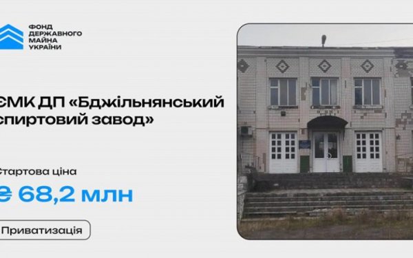 ФДМ виставив на повторний продаж Бджільнянський спиртзавод на Вінничині
                                