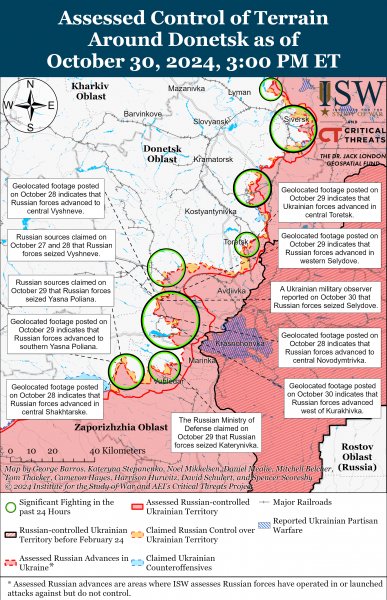 
Окупанти просунулися на п'яти напрямках, включаючи Курський: карти ISW 