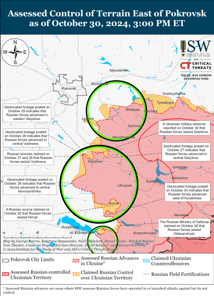 
Окупанти просунулися на п'яти напрямках, включаючи Курський: карти ISW 