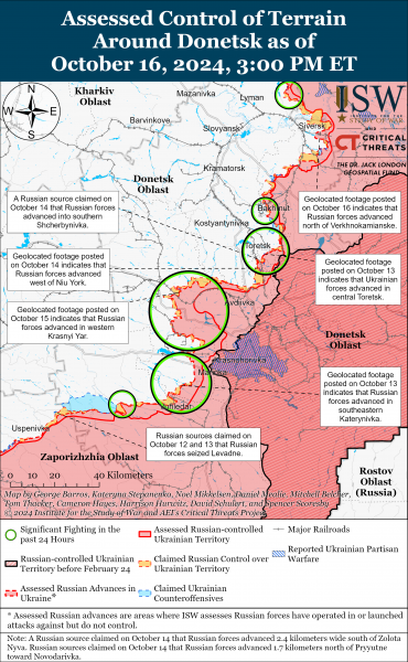 
Бої в Курській області ускладнюються через погоду, ворог просунувся на Донбасі: карти ISW 