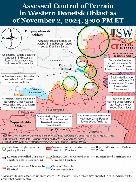 
В Україні росіяни просунулися лише на одному напрямку: карти ISW 