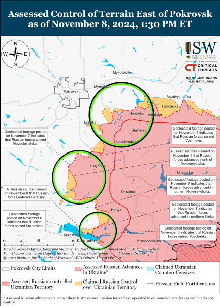 
ЗСУ просунулися у Курській області, а ворог тисне на Донбасі: карти ISW 