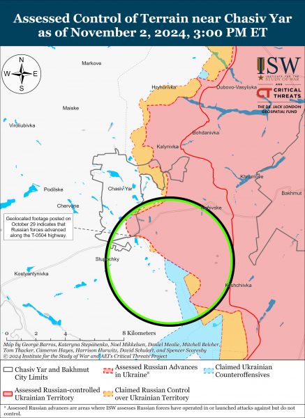 
В Україні росіяни просунулися лише на одному напрямку: карти ISW 