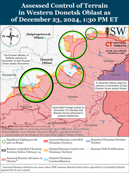 
Окупанти просунулися на п'яти напрямках: карти ISW 