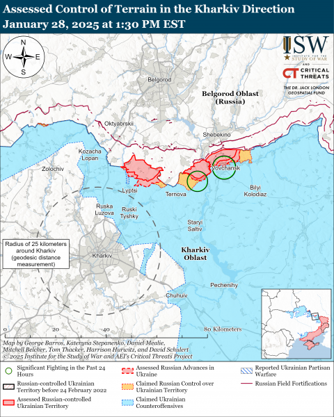 
ISW: ЗСУ мали успіх біля Покровська і Торецька, РФ тисне у 2 областях, а КНДР "довоювалася" 