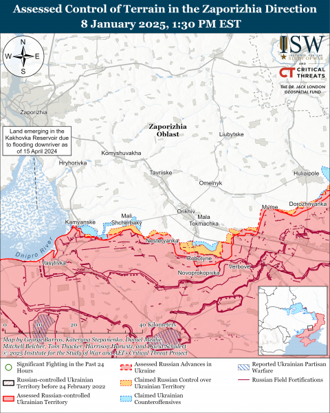 
Ворог просунувся в Курській області, під Торецьком і Кураховим: карти ISW 