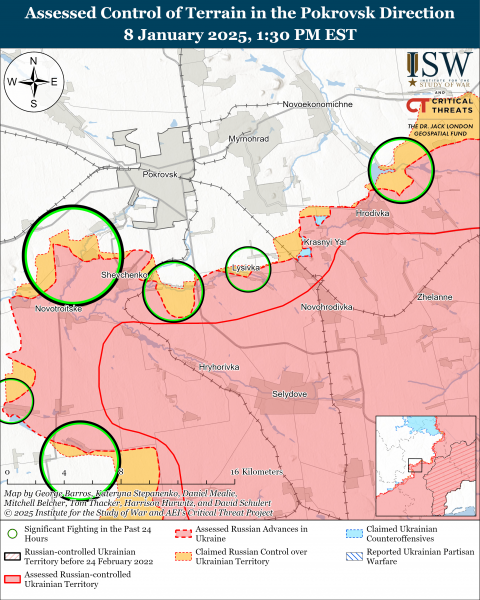 
Ворог просунувся в Курській області, під Торецьком і Кураховим: карти ISW 