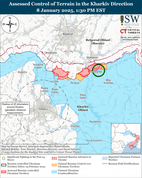 
Ворог просунувся в Курській області, під Торецьком і Кураховим: карти ISW 