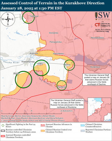 
ISW: ЗСУ мали успіх біля Покровська і Торецька, РФ тисне у 2 областях, а КНДР "довоювалася" 