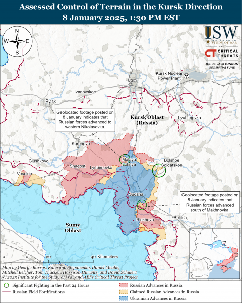 
Ворог просунувся в Курській області, під Торецьком і Кураховим: карти ISW 