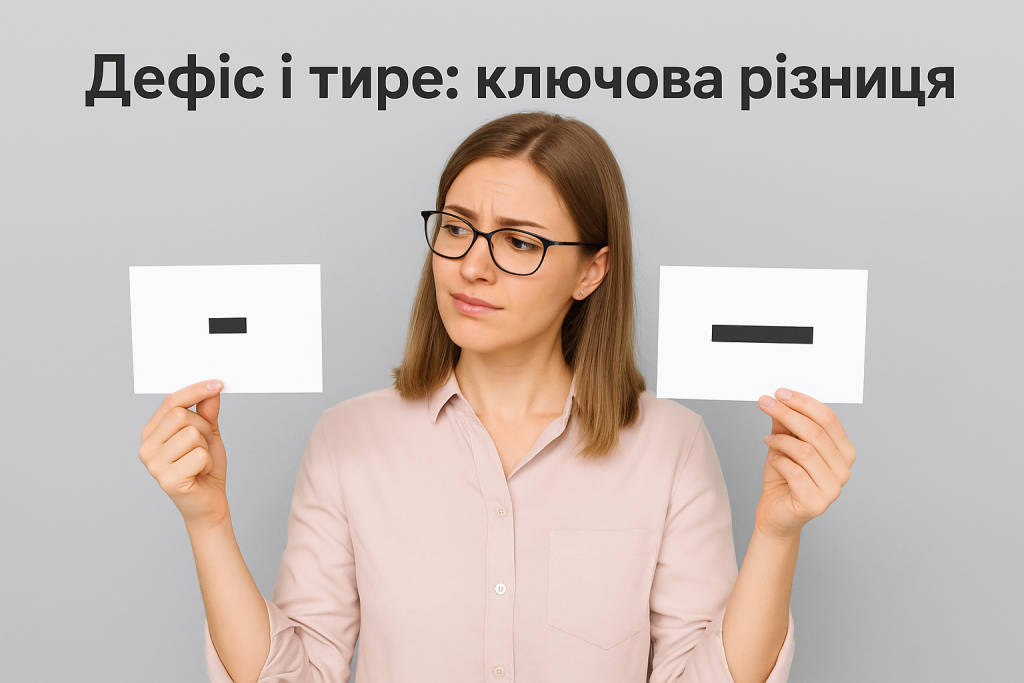 Дізнайтеся, у чому різниця між дефісом і тире в українській мові. Просте пояснення, приклади, правила та таблиця порівняння.