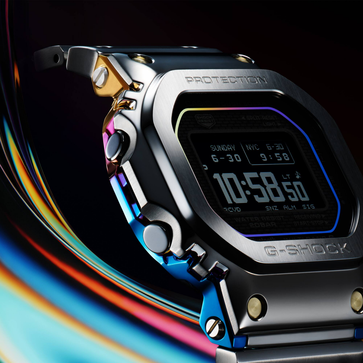 Де купити в Україні «райдужний» Casio G-Shock GMW-B5000RC-1: дізнайтеся актуальну ціну, повні характеристики та особливості сталевого корпусу з іонним покриттям.