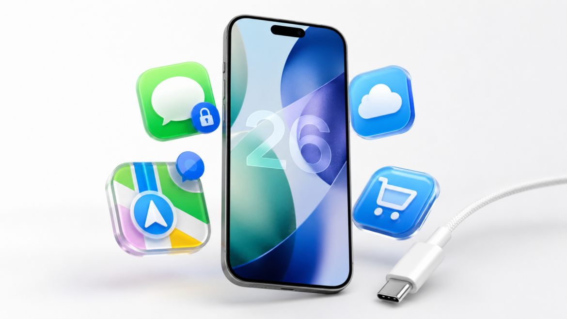 iOS 26.5 отримала зашифрований RCS, рекламу в Apple Maps, нові функції USB-C та покращене перенесення даних з Android.