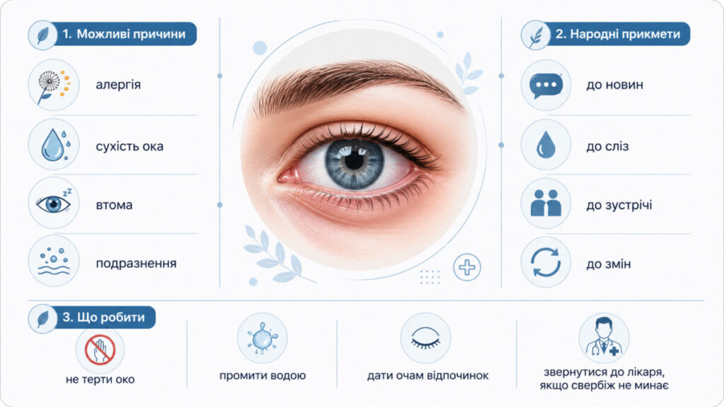 До чого свербить ліве око: народні прикмети, пояснення лікарів і значення за часом доби