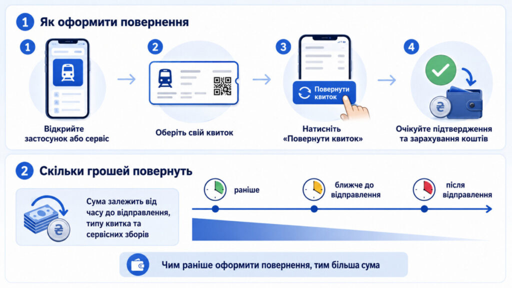 Повернення квитків на поїзд у 2026 році: скільки грошей віддасть Укрзалізниця та як подати заяву через «Дія.Підпис»