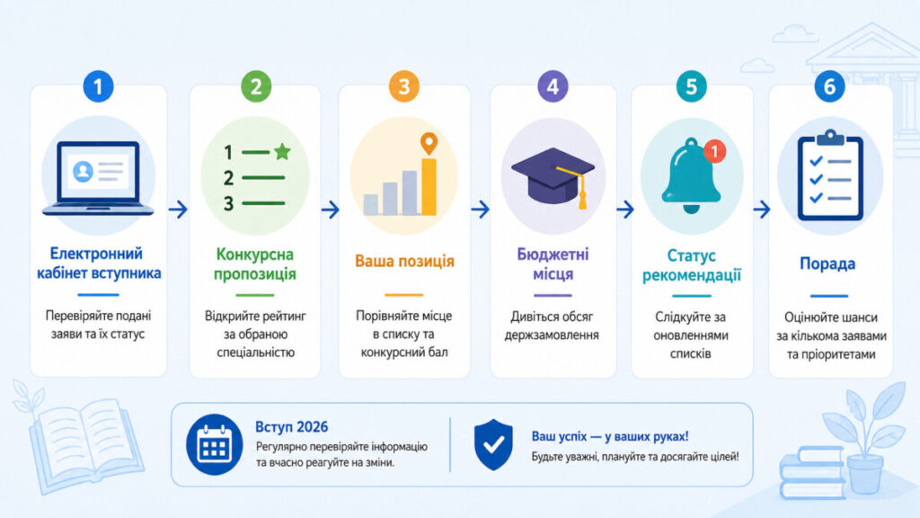 Де дивитися рейтинг вступників 2026 року: офіційні списки ЄДЕБО та перевірка шансів на бюджет