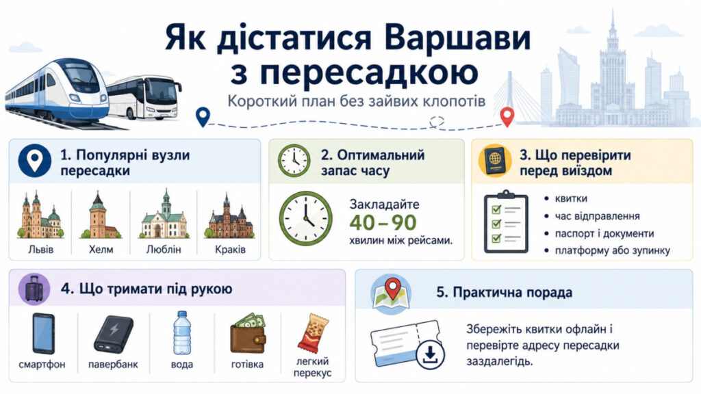 Як дістатися до Варшави з пересадкою: маршрути через Дорогуськ, Хелм і Раву-Руську