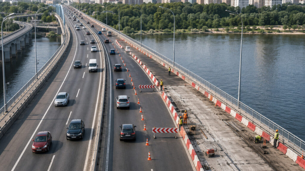 У Києві обмежать рух Південним мостом: коли почнеться ремонт і де звузять смуги