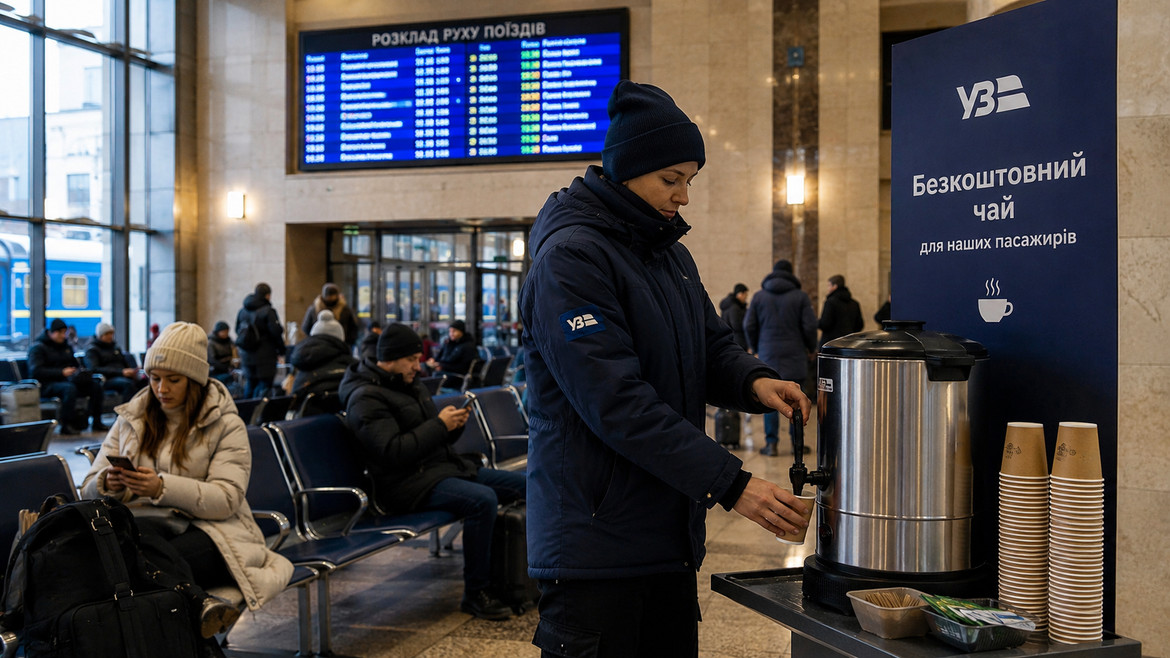 Укрзалізниця відкрила безкоштовний доступ до платних залів очікування через затримки поїздів 27 серпня. На вокзалах доступні вода та чай.