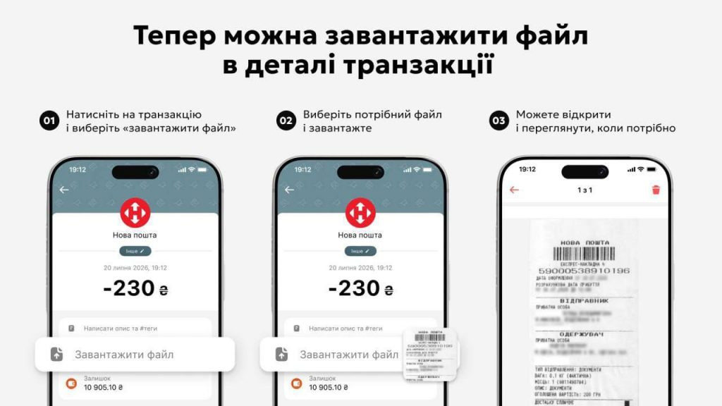 У monobank з’явилася нова функція: як прикріпити фото чека до транзакції