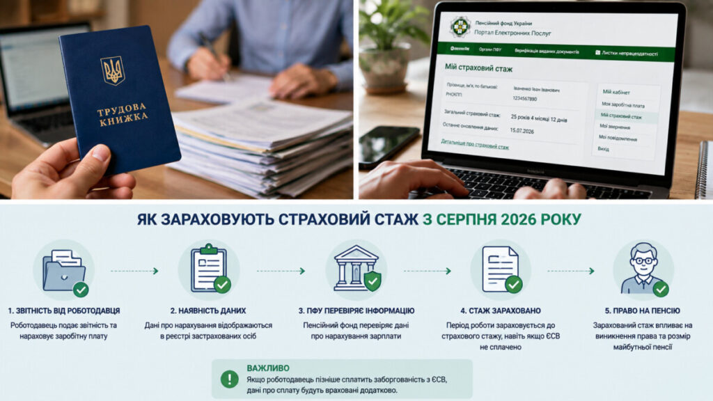 Страховий стаж в Україні з серпня 2026 року зараховують по-новому: що змінилося