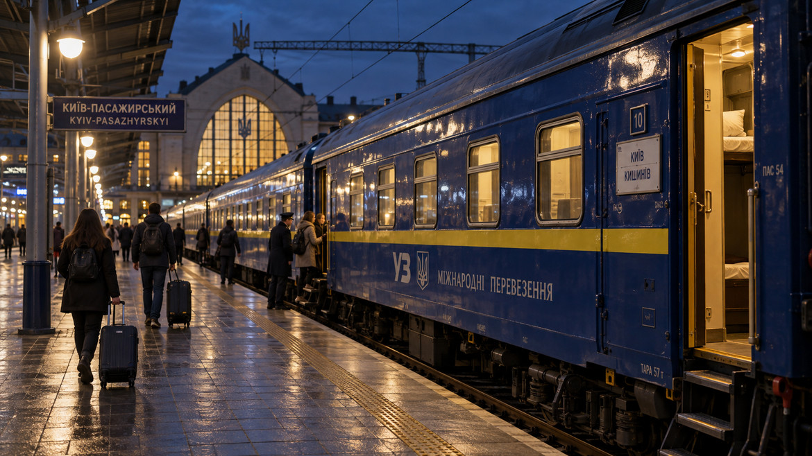Київ–Кишинів: розклад поїзда у 2026 році, всі зупинки, час у дорозі, ціни плацкарта, купе й люксу, документи для кордону та правила купівлі квитків.